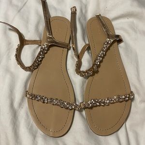 Rose gold rhinestone sandals